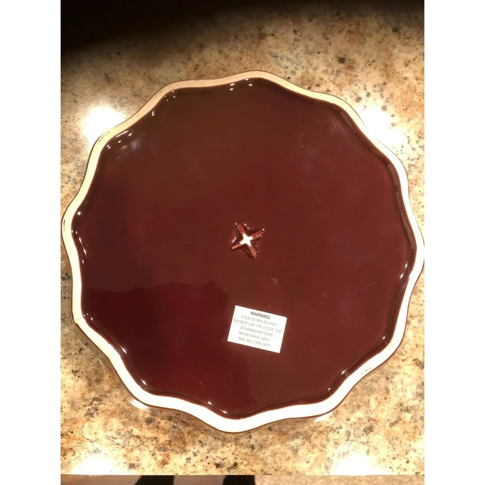 Vintage Wine Colored Scalloped Edge Pie Plate 9.5